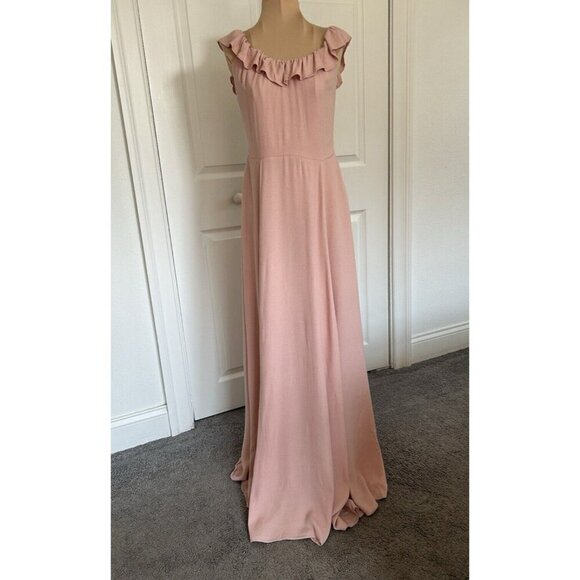 Reformation Verbena Maxi in Blush Pink Off Shoulder Full Length Dress Size 8 - Picture 5 of 11